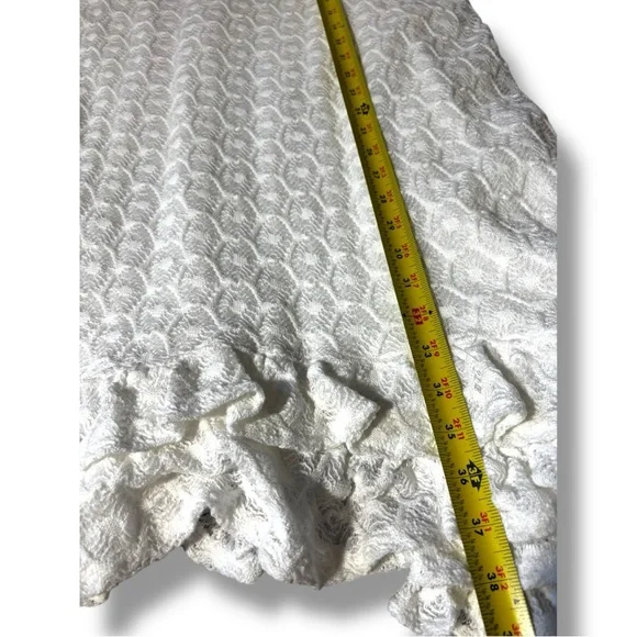 Anthropologie NEW Chic Asymmetrical White Lace Fully Lined Sleeveless Maxi Dress - Picture 10 of 16